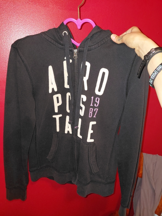 Aeropostale Jackets & Blazers - Aeropostale Black Hoodie with Subtle Pink Accent
